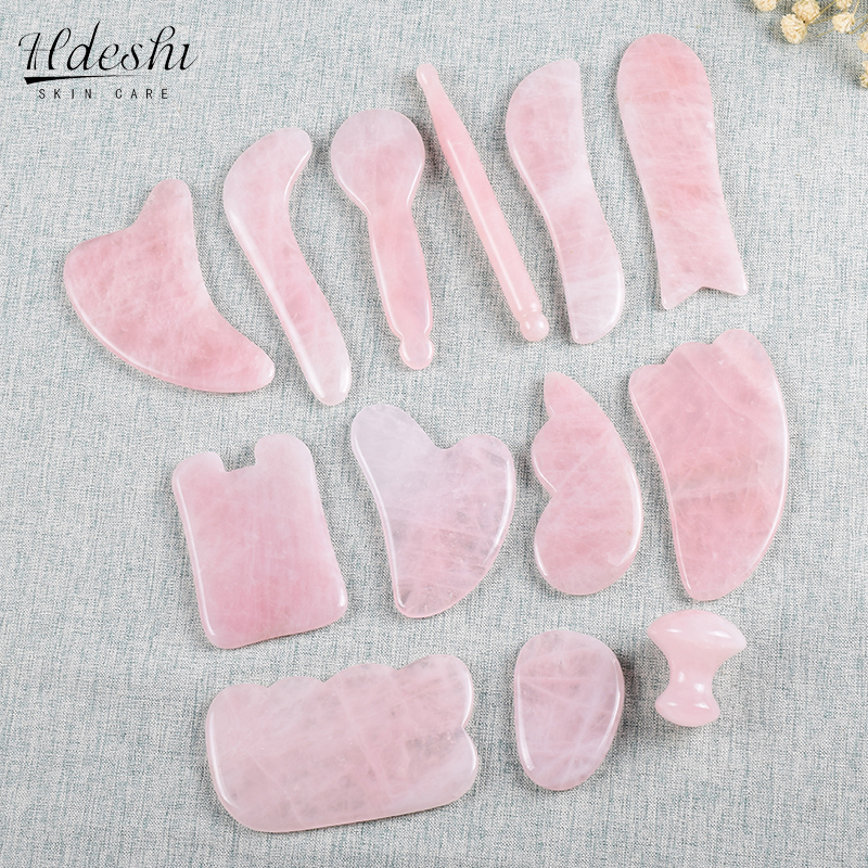 Jade Gua Sha Tool - Natural Rose Jade Gouache Scraper Face