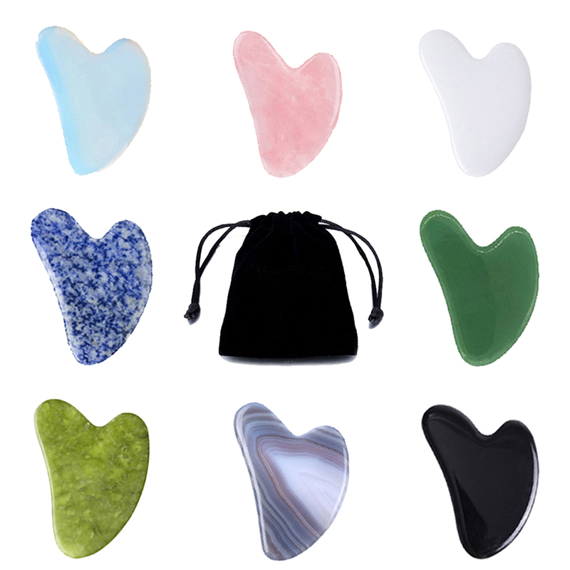 Jade Gua Sha Tool - Natural Jade Gouache Scraper Facial Lift