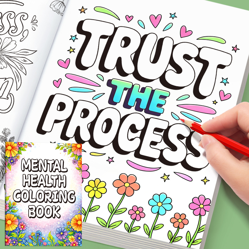 Therapy Health And Wellness - Adult Coloring Book 32 Pages Mental