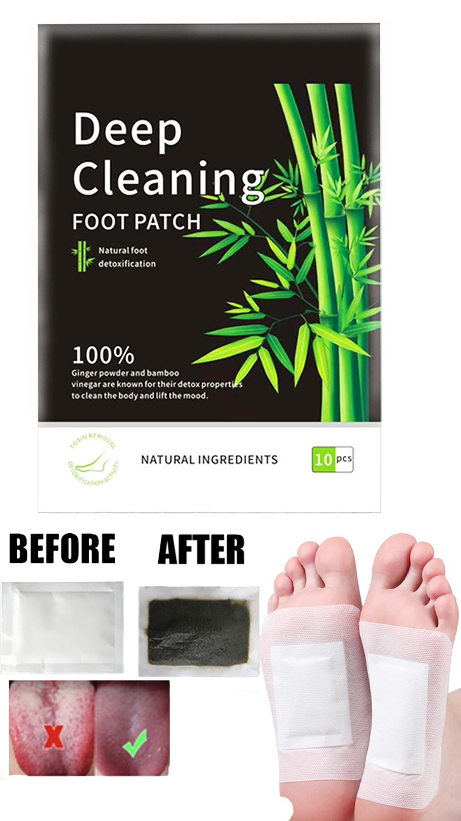 Detox Foot Patches Pads Natura - Detox Foot Patch บทวิจารณ์และราคา
