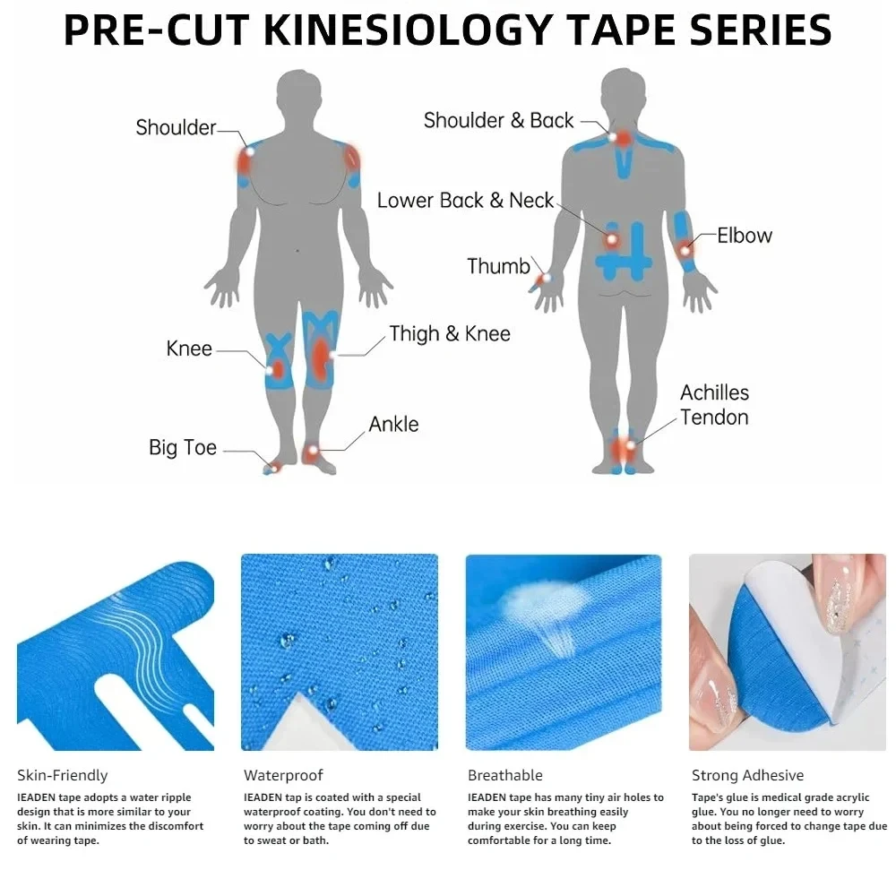 10PCS Precut Kinesiology Tape  - Sports Taping Precut บทวิจารณ์และราคา