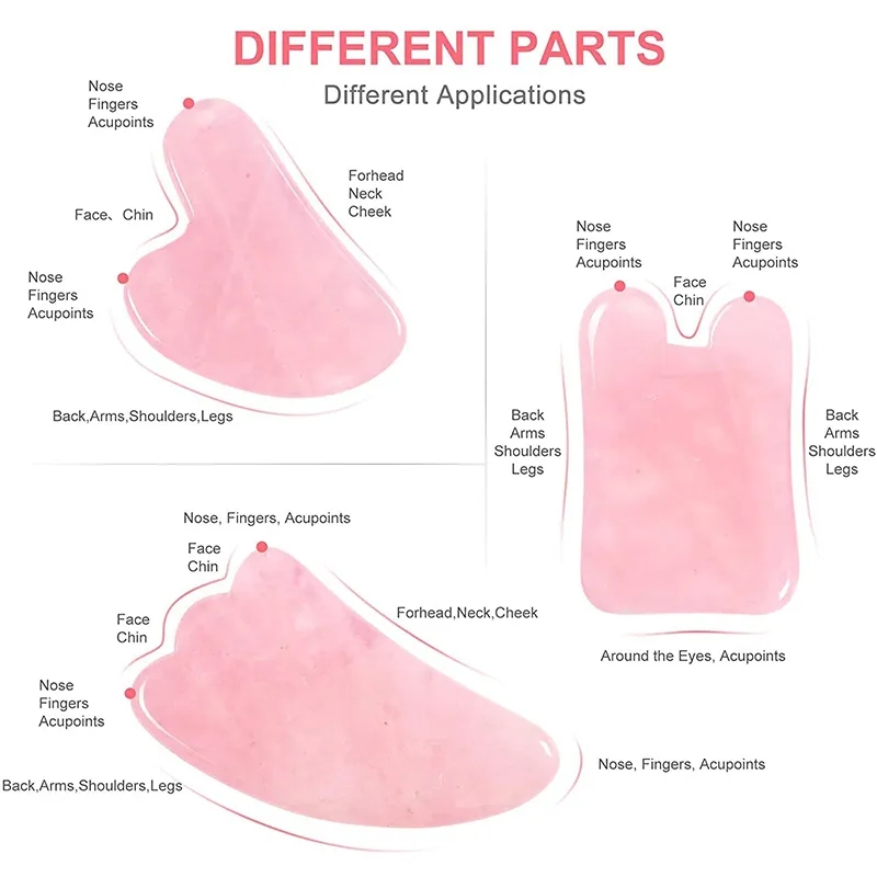 Rose Quartz Gua Sha Board Natu - Jade Gua Sha Tool บทวิจารณ์และราคา