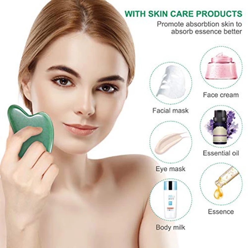 Rose Quartz Natural Jade Rolle - Jade Gua Sha Tool บทวิจารณ์และราคา
