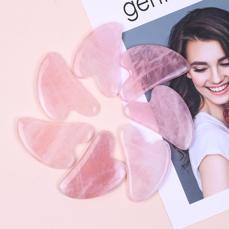 Hot Selling A+Rose Quartz Gua  - Jade Gua Sha Tool บทวิจารณ์และราคา
