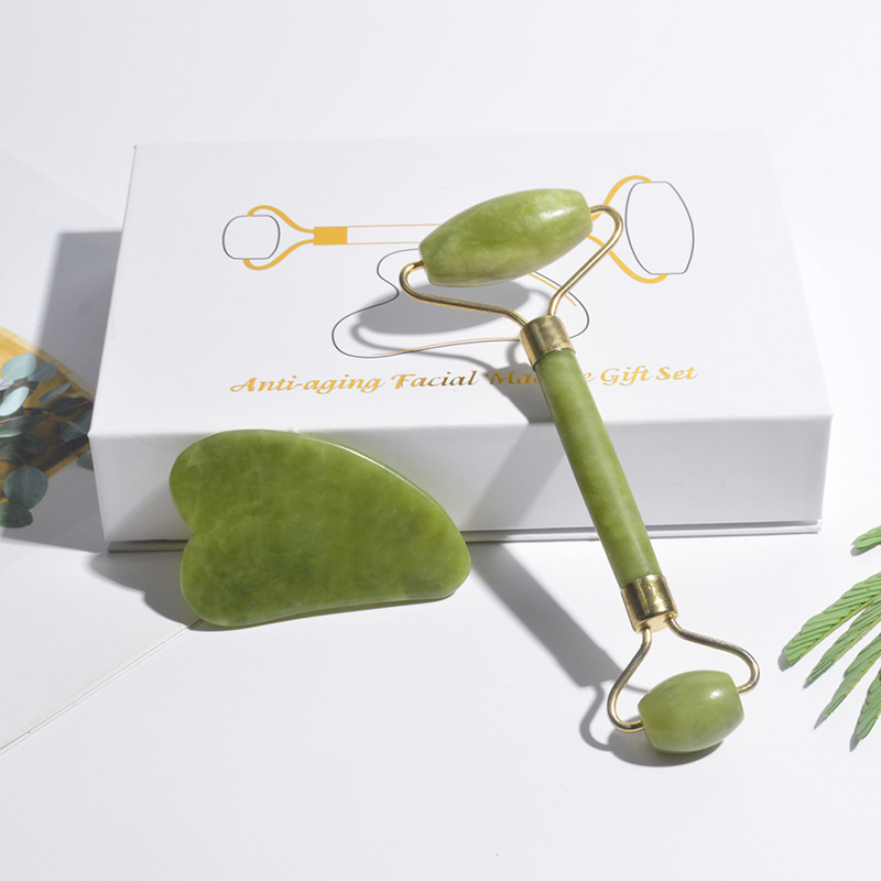 Natural Jade Roller Face Gua S - Jade Gua Sha Tool บทวิจารณ์และราคา